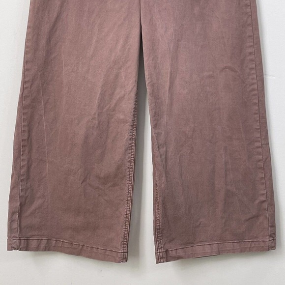 RVCA Niku High Rise Cropped Wide Leg Trouser Pants Size 28 Nutmeg - Picture 5 of 12